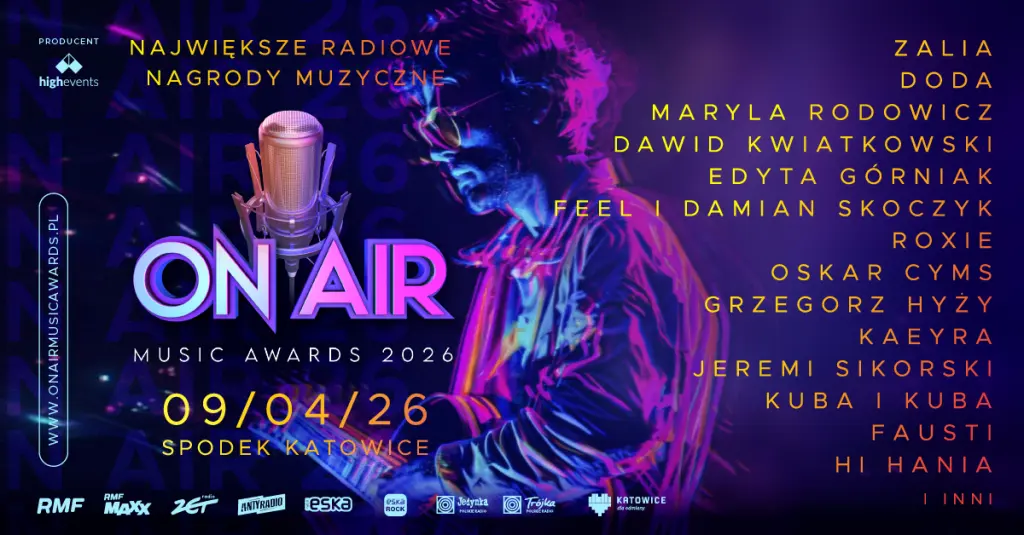 On Air Music Awards 2026 w Spodku. Katowice znów staną się muzycznym centrum Polski 